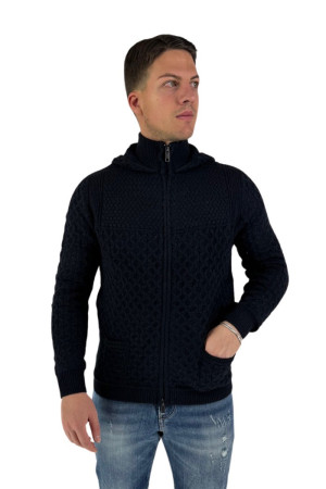 Nerovago cardigan a zip con cappuccio 731129 [d9eefaa1]