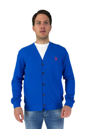 US Polo ASSN cardigan in piquet con logo ricamato Clit 65688-53393 [6a0c48e1]