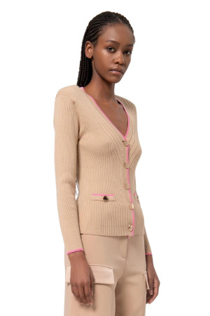 Fracomina cardigan slim a costine fr24wt8015k43301 [0f32301f]