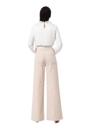 Fracomina pantalone flare a palazzo in velluto mille righe fr24wv3015w56901 [e7edfd58]