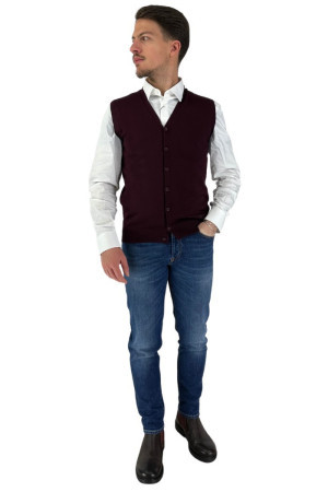 Nerovago gilet a bottoni in misto viscosa 720015 [114bd619]