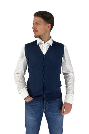 Nerovago gilet a bottoni in misto viscosa 720015 [591e35c6]