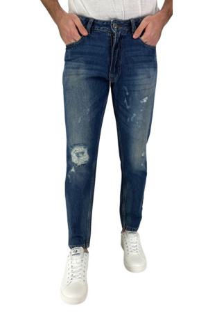 Urban Ring jeans cropped in denim di cotone con rotture ur515015 [7a07c95d]