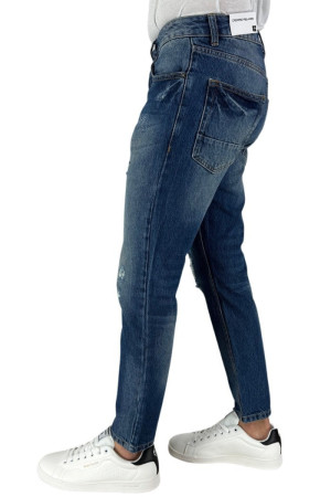 Urban Ring jeans cropped in denim di cotone con rotture ur515015 [a3218a50]