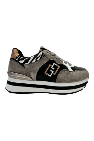 Gold & Gold sneaker multimateriale con logo in metallo gb892 [248caf2e]