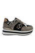 Gold & Gold sneaker multimateriale con logo in metallo gb892