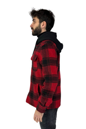 Guy giubbino camicia in flanella a quadri con cappuccio Alaska-2324 m47216 [f919c77e]