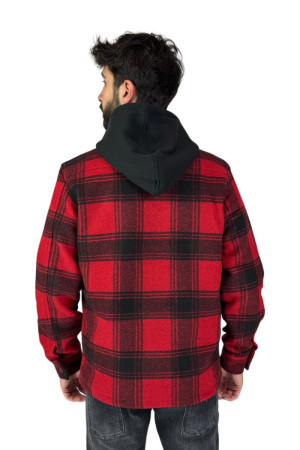 Guy giubbino camicia in flanella a quadri con cappuccio Alaska-2324 m47216 [4e04067a]