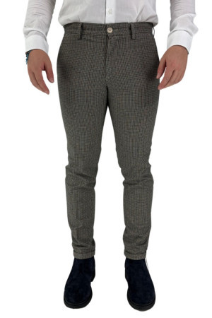 Luca Bertelli pantaloni a quadri in cotone stretch p11502tom [a54da0b1]