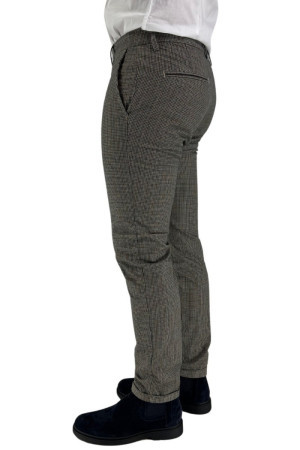 Luca Bertelli pantaloni a quadri in cotone stretch p11502tom [a54da0b1]