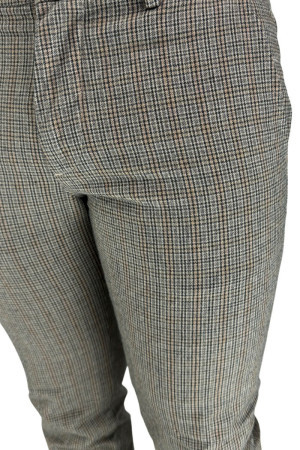 Luca Bertelli pantaloni a quadri in cotone stretch p11502tom [793ba4a2]