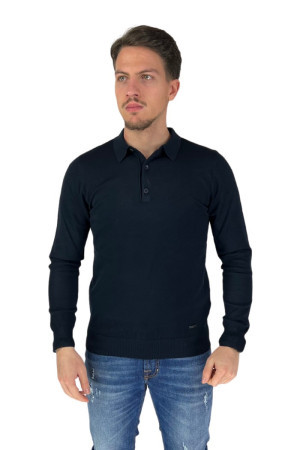 Nerovago maglia colletto polo in misto viscosa 720003 [a0c07c4b]