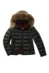 Blauer piumino a righe con bordo in pelliccia Arcadia 24wbldc03038-006950 [13648013]