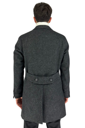 Privat Fashion cappotto monopetto in misto lana Balcani-cp718 [bab082e2]