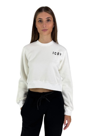 Icon felpa cropped girocollo con stampa logo id9108f [1330d988]