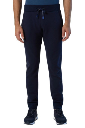 North Sails pantaloni in felpa in cotone organico con logo patch 673060 [93916d2b]