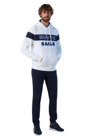 North Sails pantaloni in felpa in cotone organico con logo patch 673060 [fdaaef22]