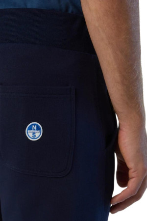 North Sails pantaloni in felpa in cotone organico con logo patch 673060 [4fe76938]