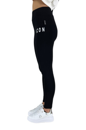 Icon leggings in cotone stretch con stampa logo id9113p [591c6ffa]