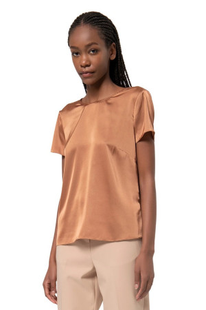 Fracomina blusa regular in raso fr24wt1032w73301 [0d76f49b]