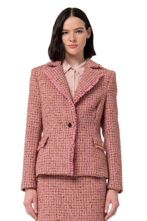 Fracomina blazer regular monopetto in tweed fs24wj2010w63301 [c8eaa63d]