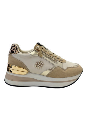 Gold & Gold sneaker multimateriale con logo in metallo gb890 [e90d55fb]