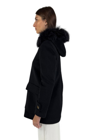 Fly Girl cappotto monopetto con cappuccio in ecopelliccia 6192/01 [2e8ba50e]