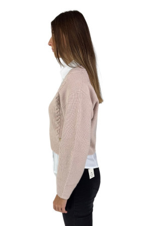 Lolita cardigan crop in misto viscosa a coste lo25042w [50e2a10f]