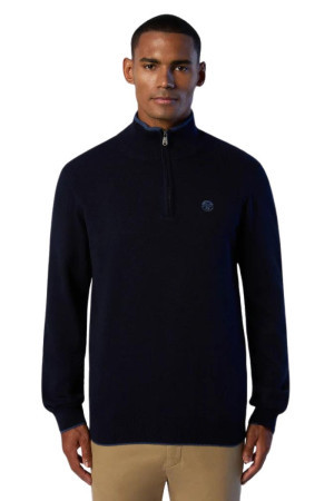 North Sails lupetto mezza zip in misto cashmere con logo ricamato 699861 [1f9e6f7d]