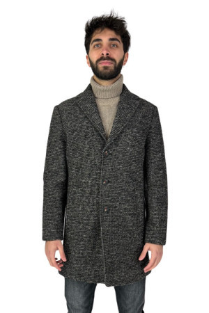 Markup cappotto baronetto in misto lana a microfantasia mk22742 [abfd8972]