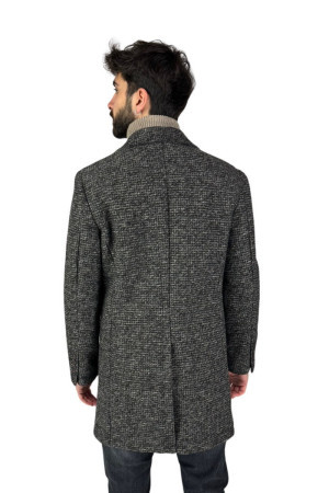 Markup cappotto baronetto in misto lana a microfantasia mk22742 [c5c60b7b]