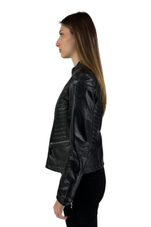 Blauer biker in pelle imbottito Emilia 24sbldl02427 [f0d2f60d]