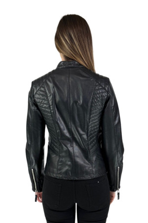 Blauer biker in pelle imbottito Emilia 24sbldl02427 [47cf3709]