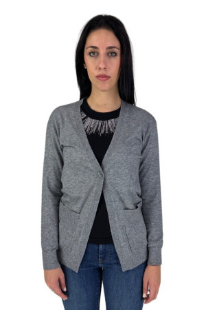 Markup cardigan aperto con chiusura a bottone mw760077 [e1d617a8]