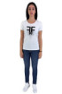 Fracomina t-shirt regular in jersey con glitter e strass fr24wt3004j401r9 [6b994173]