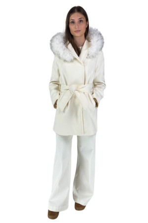 Markup cappotto in misto lana con cappuccio piumato mw764631 [0fa0cc3b]