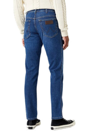 Wrangler jeans texas slim medium stretch in blue silk w12sao67s [61d78b76]