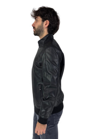 Markup bomber in ecopelle con collo lupetto mk24005 [6bffca0c]