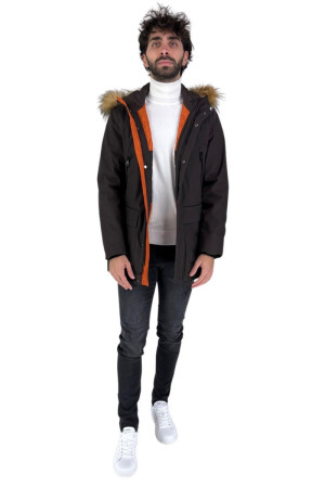 Huyiku parka con cappuccio con bordo in ecopelliccia Thomas hm60 [a5cf0299]