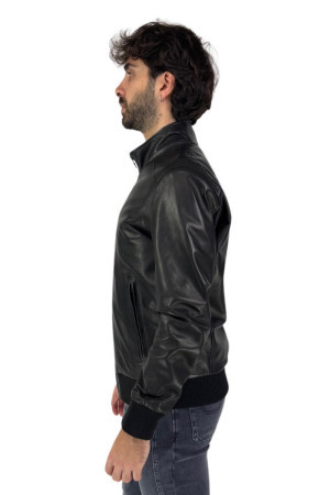 Master Pelle bomber in nappa con collo a lupetto mp272-np [9bb00773]