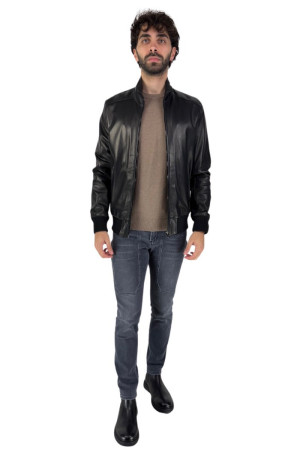 Master Pelle bomber in nappa con collo a lupetto mp272-np [29fd8169]