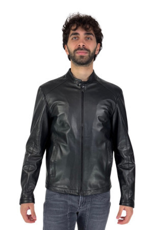 Master Pelle biker in nappa con collo coreano mp771-np [3a9b6c65]