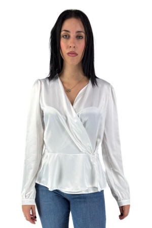 Markup blusa in raso scollo ad incrocio mw761122 [732bae60]