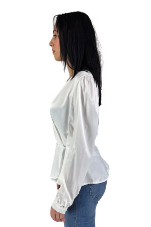 Markup blusa in raso scollo ad incrocio mw761122 [732bae60]