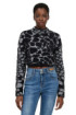 Influencer maglia cropped con fantasia animalier q97961