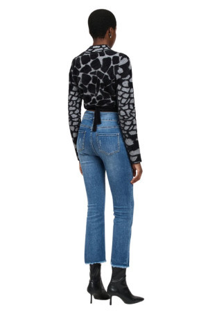 Influencer maglia cropped con fantasia animalier q97961 [d5d25fcf]