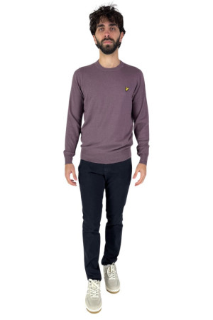 Lyle & Scott maglia girocollo in cotone e merinos con logo kn2100v [0ed549eb]