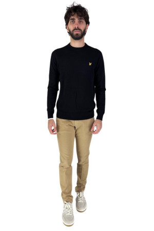 Lyle & Scott maglia girocollo in cotone e merinos con logo kn2100v [17ae0bba]