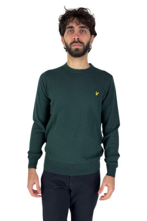 Lyle & Scott maglia girocollo in cotone e merinos con logo kn2100v [d57030a3]