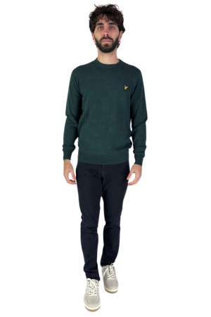 Lyle & Scott maglia girocollo in cotone e merinos con logo kn2100v [be1bf5b4]